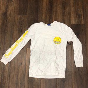 Coney Island Picnic Smiley Face long sleeve T-Shirt Sz M Mustard Retro Hot Dog
